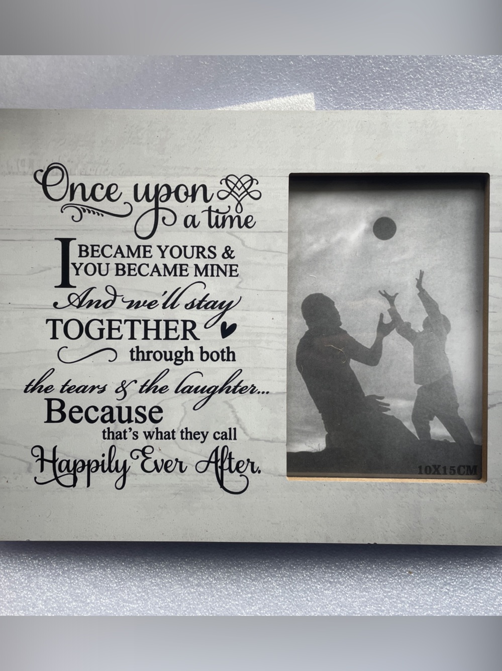 Rustic White 'Once Upon a Time' Wood Photo Frame by